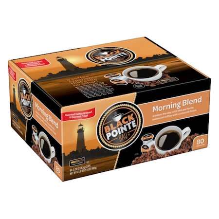 Black Pointe Bay Coffee, Morning Blend, Light Roast, 80 Count Single Serve Coffee Pods FG018104